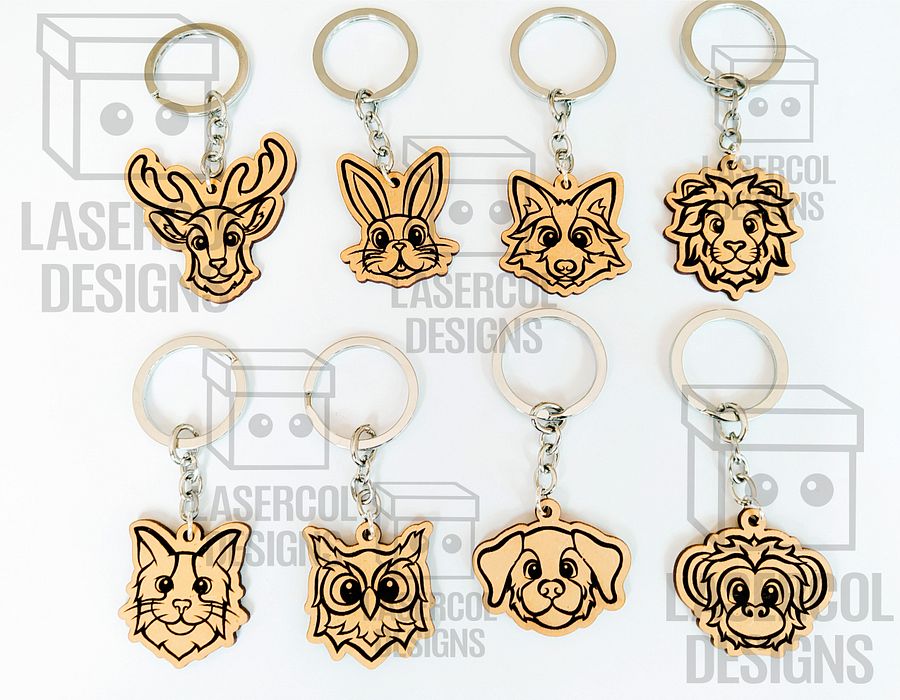 Cute Animal Keychains - Laser Cut Files product image (4)