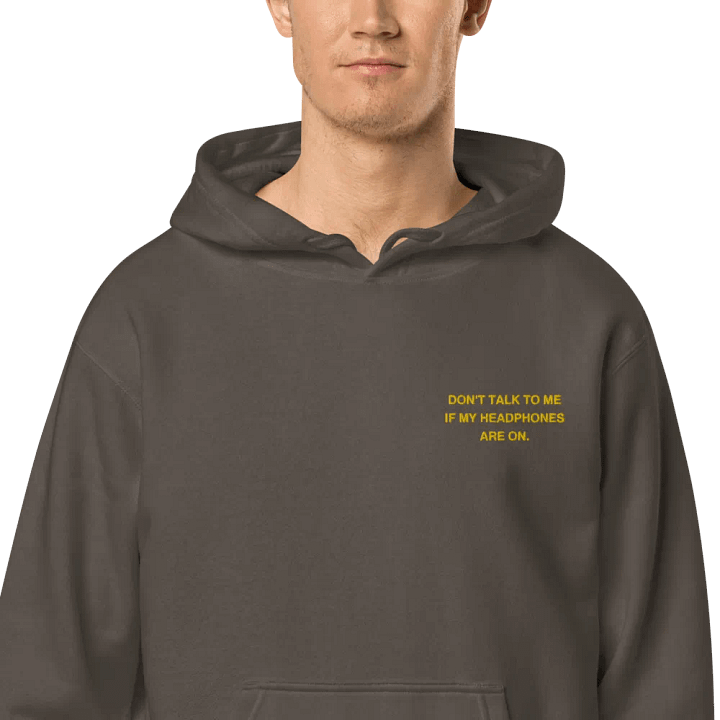 L.C. HEADPHONES ON (gold) embroidered pigment hoodie product image (2)
