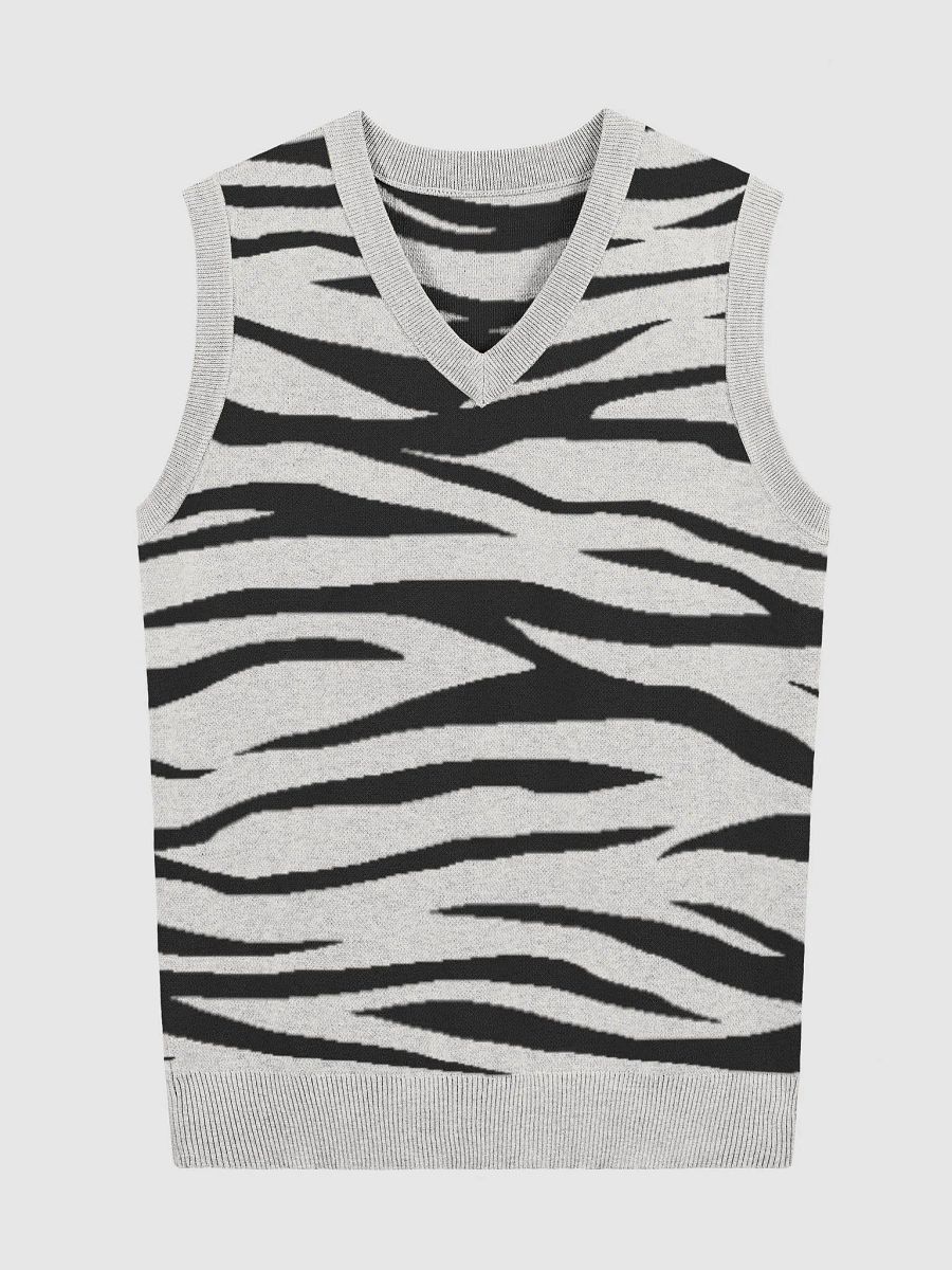 Zebra-print Knitted V-Neck Vest product image (1)
