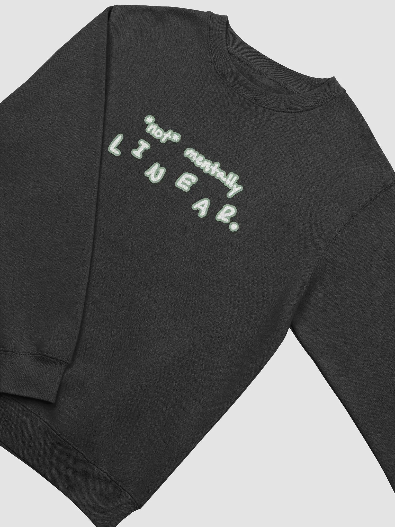 *not* mentally linear (lined design, #96B697) printed crewneck product image (16)