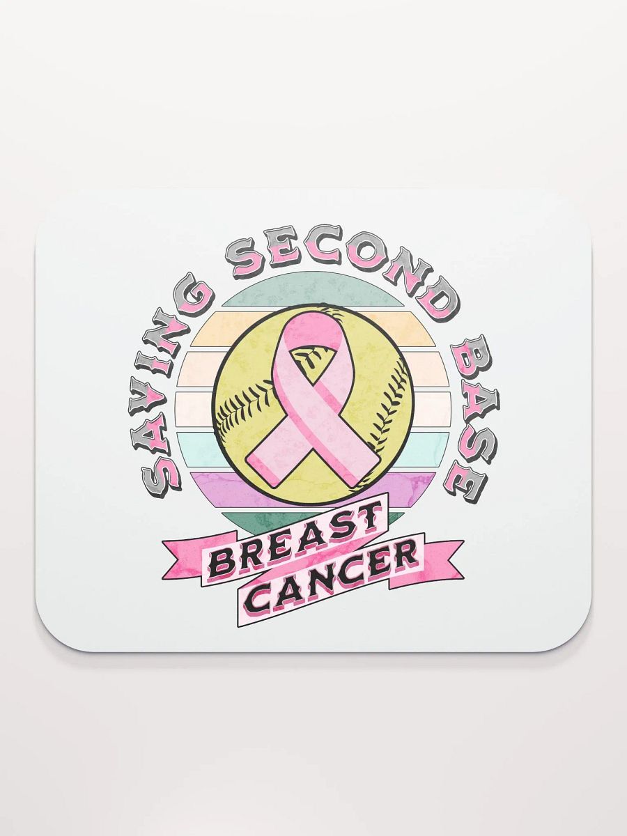Saving Second Base Breast Cancer Softball Mouse Pad product image (1)