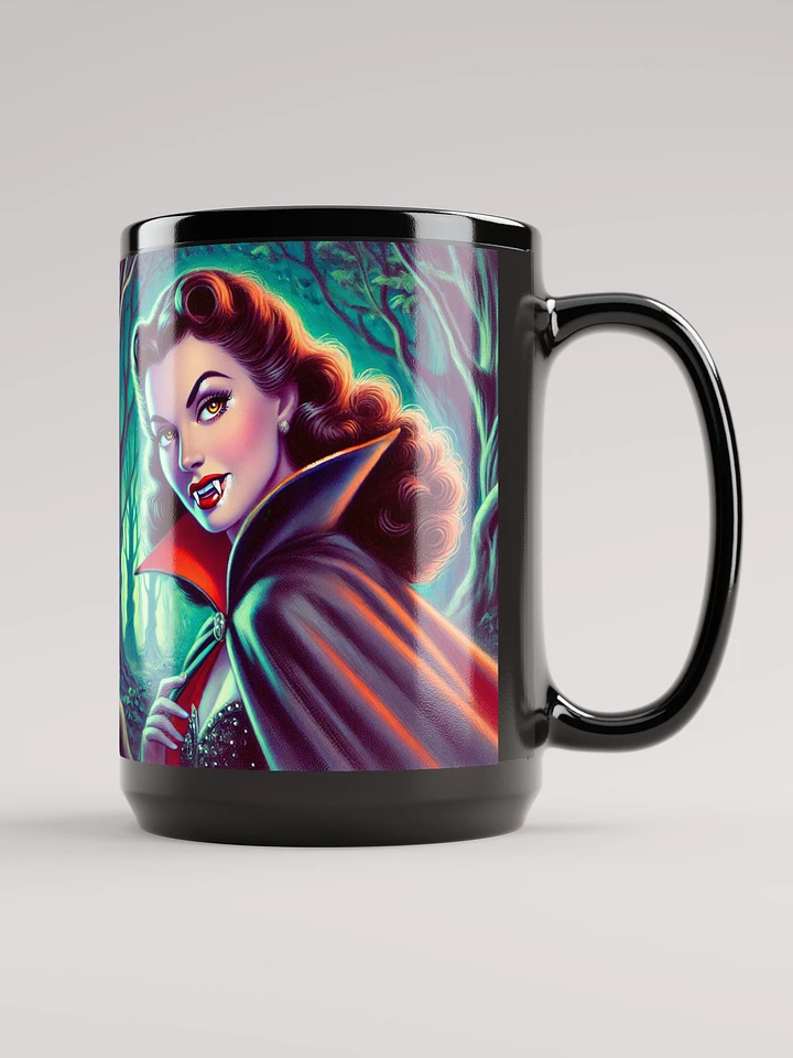 Beautiful Vampire in the Woods - Glossy Black Mug product image (1)