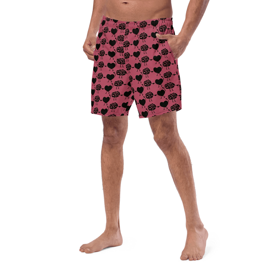 Whimsical Brain and Heart All-Over Swim Trunks product image (2)