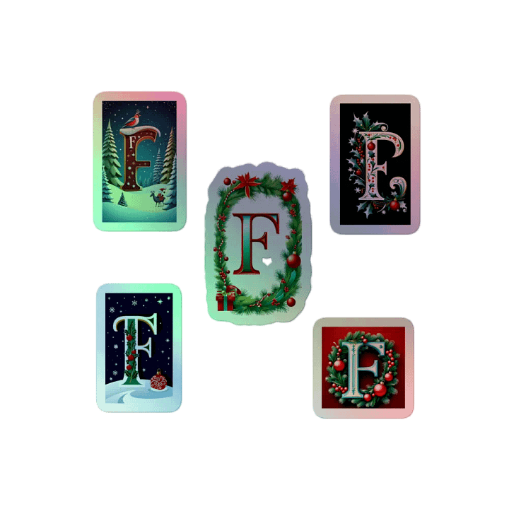 All F's Christmas Monogram Holo Sticker Pack product image (2)