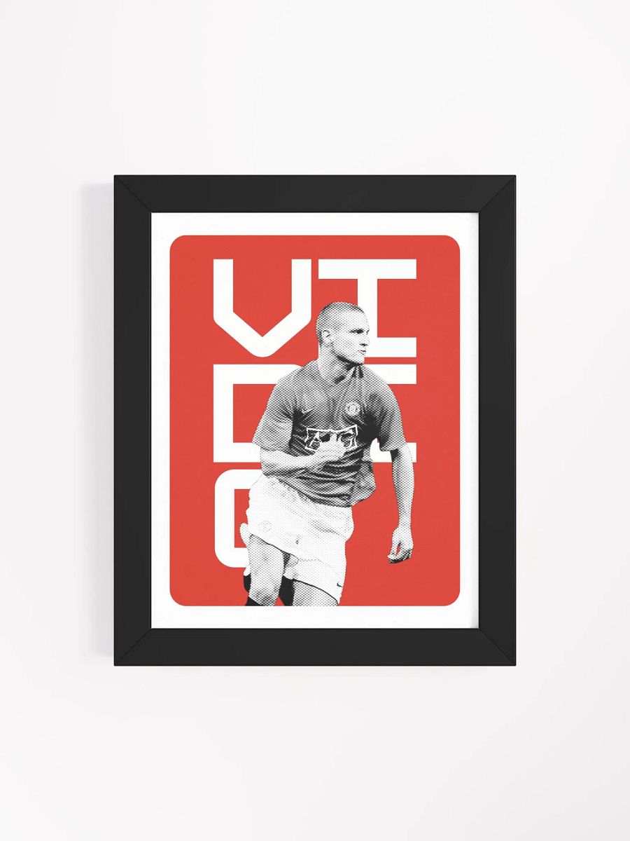Nemanja Vidić BW Manchester United Name Art Framed Print product image (3)