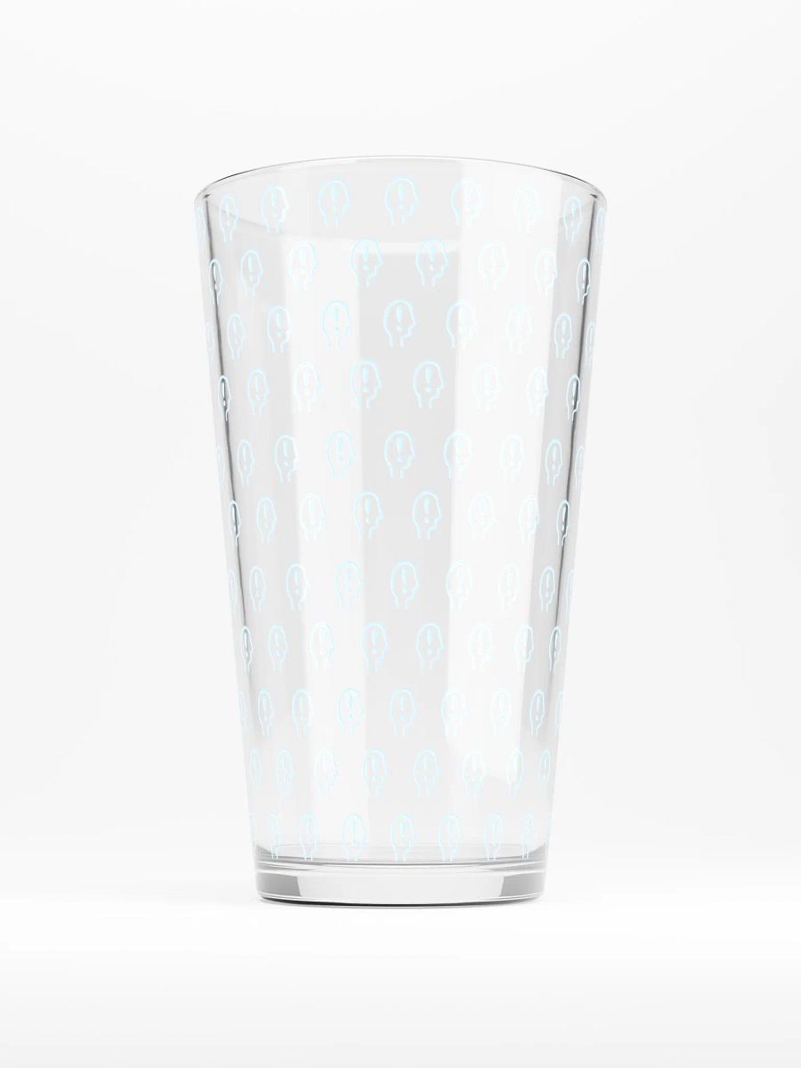 exclaiming mentally (repeating powder blue design) pint glass product image (1)