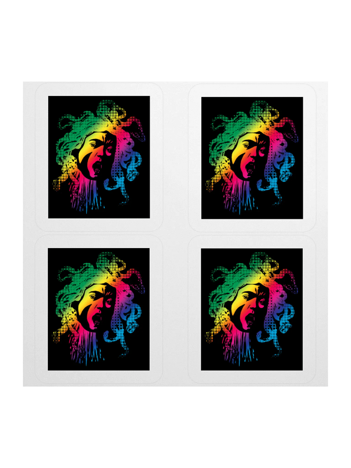 Sticker - Rainbow Halftone Medusa on Dark product image (1)