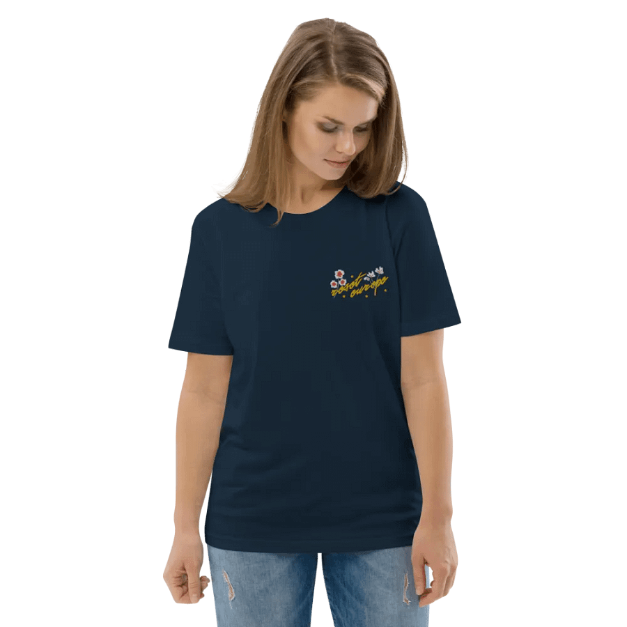 reset europe w/ flowers embroidered t-shirt - 100% organic cotton product image (11)