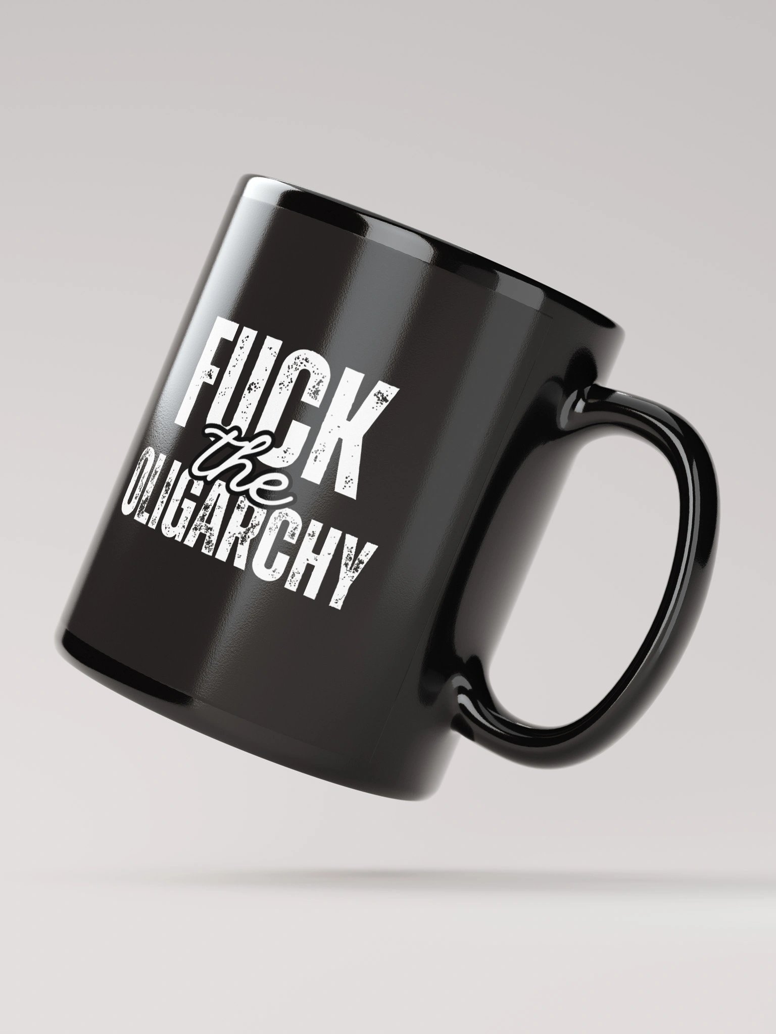Fuck the Oligarchy: Black Glossy Mug product image (3)
