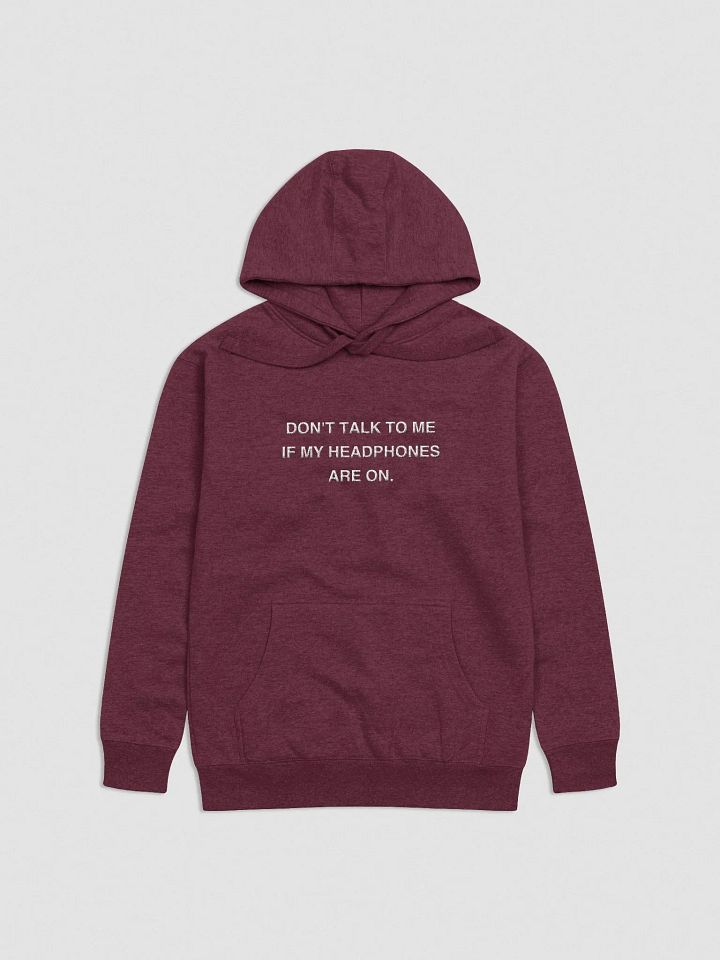 HEADPHONES ON (white design) embroidered heavyweight hoodie product image (2)