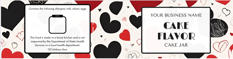 Valentines Heart Cake Jar Label Templates product image (8)