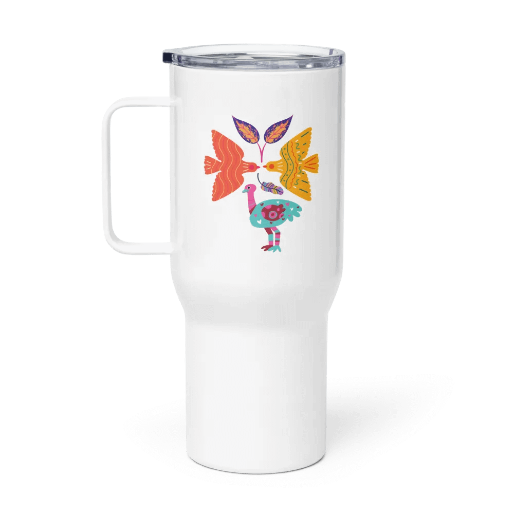 Symmetrical Abstract Bird design Travel Mug product image (1)