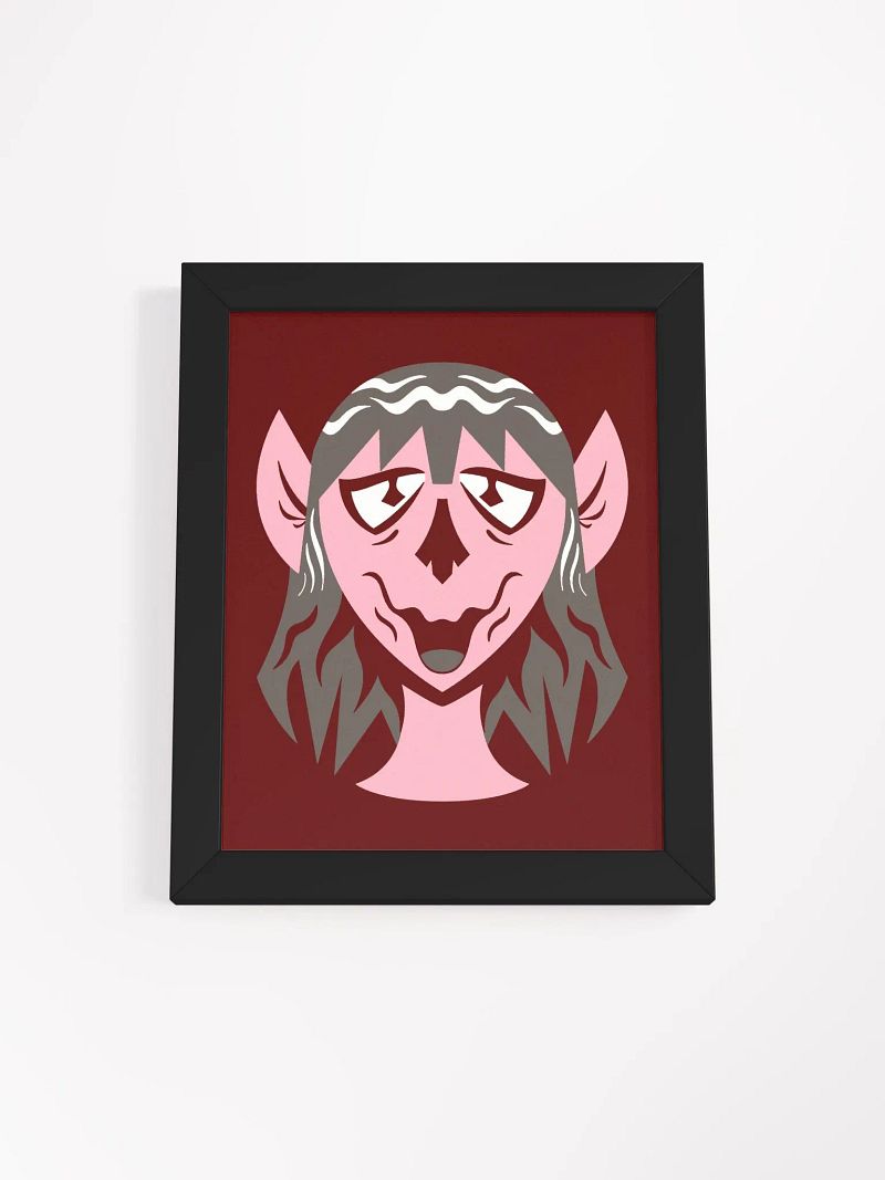 Pink Orc Girl Framed High-Quality Matte Poster