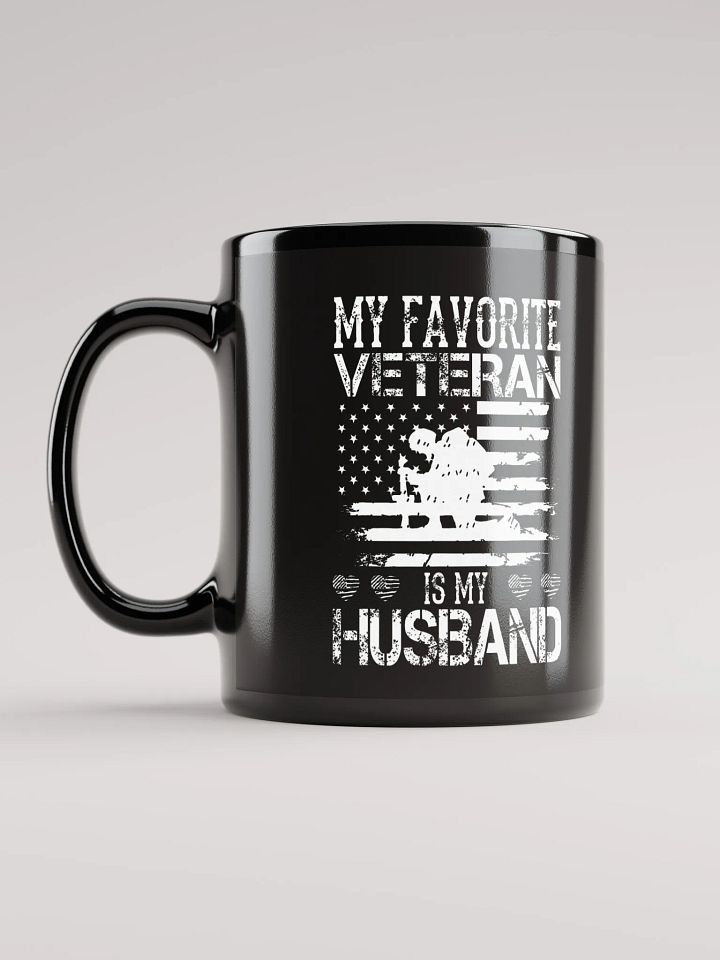 My Favorite Veteran Is My Husband - Black Mug product image (2)