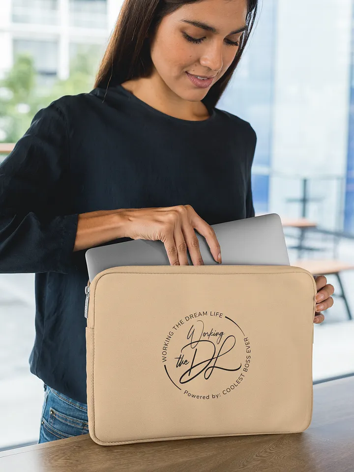 Premium Cream Laptop Sleeve – Working The Dream Life | Sleek, Protective & Leadership-Ready (13” & 15”) product image (2)