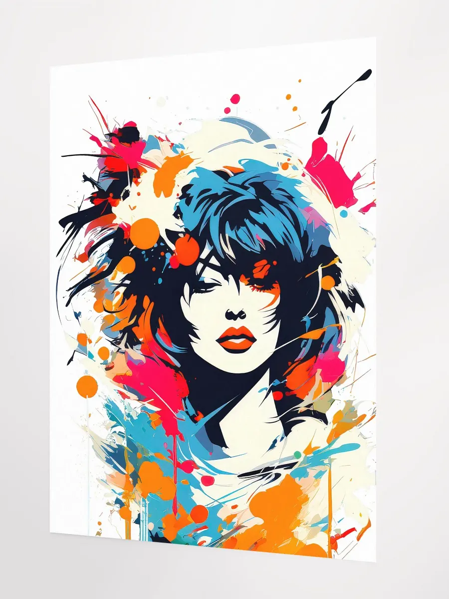 Abstract Woman v13 - Vintage Style Poster - Rock Girl - Medium Size 18x24 Inches product image (2)
