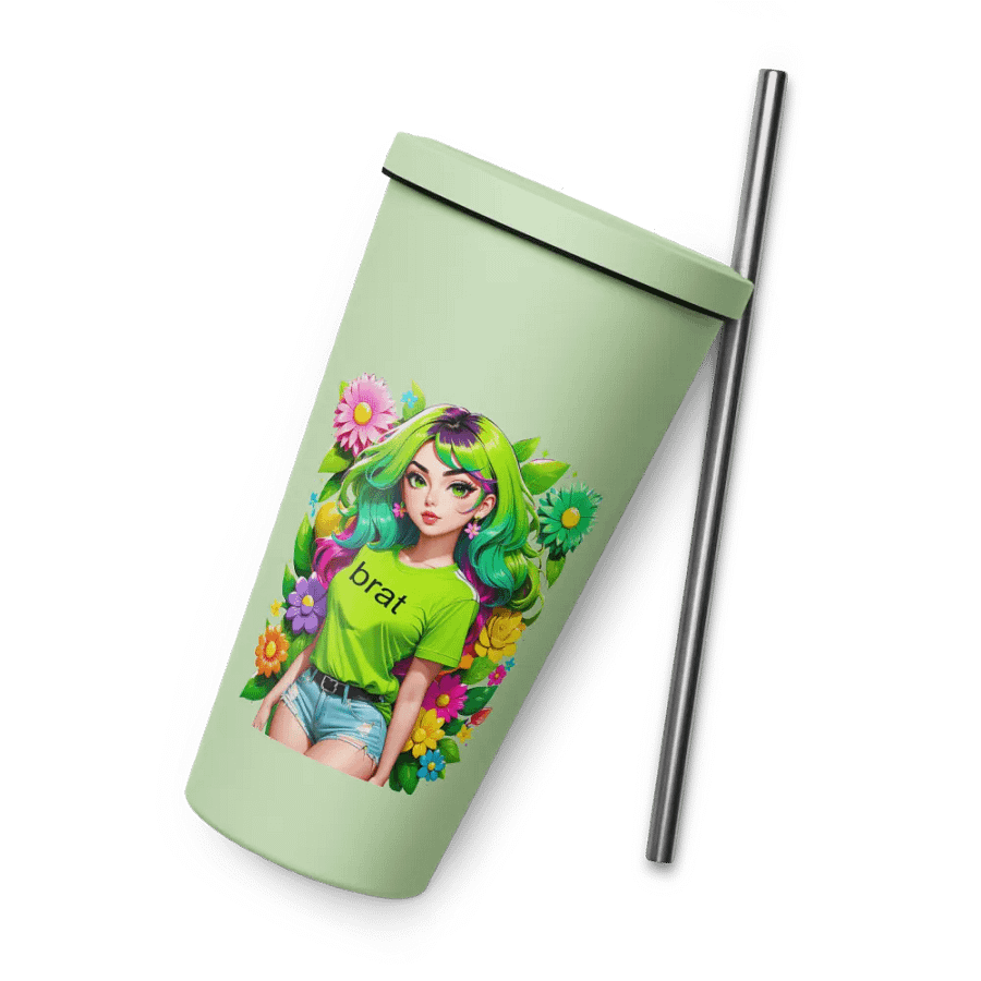 Brat 20 oz Tumbler Cup - Mint - Insulated Tumbler with a Straw v4 product image (8)