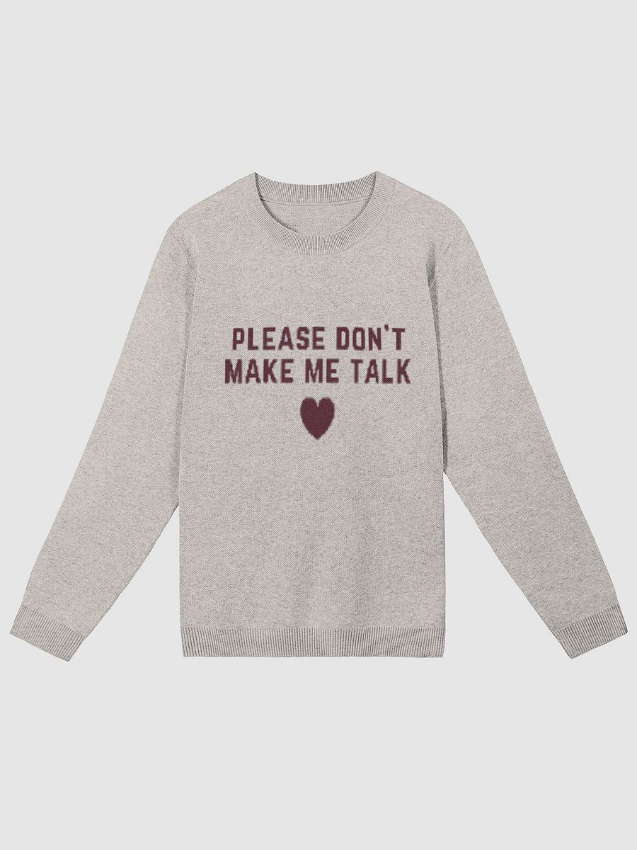 PLEASE DON'T MAKE ME TALK (maroon + sand) knitwear classic crewneck product image (2)