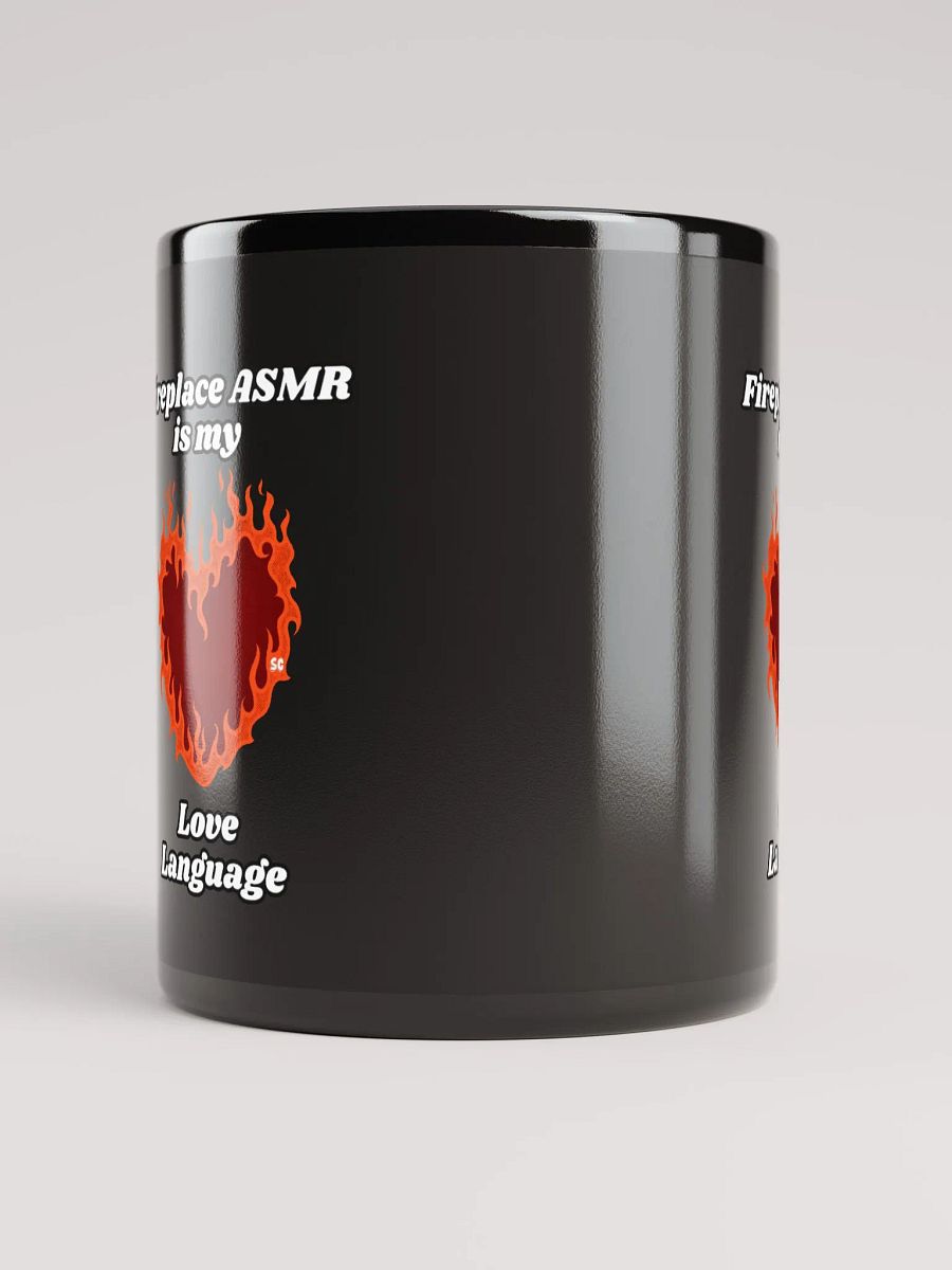 Flaming Heart - Fireplace ASMR is my Love Language | Black Glossy Mug product image (5)