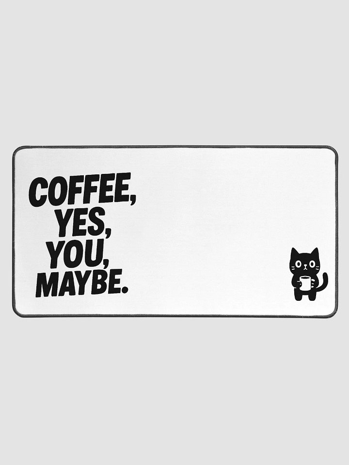 Coffee Cat Black Desk Mat 15.5'' x 31.5'' product image (1)