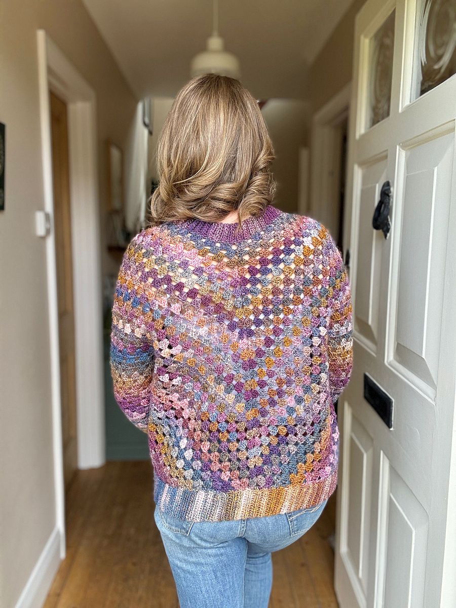 Top Down Crochet Granny Stitch Cardigan Pattern Adult Sizes product image (6)