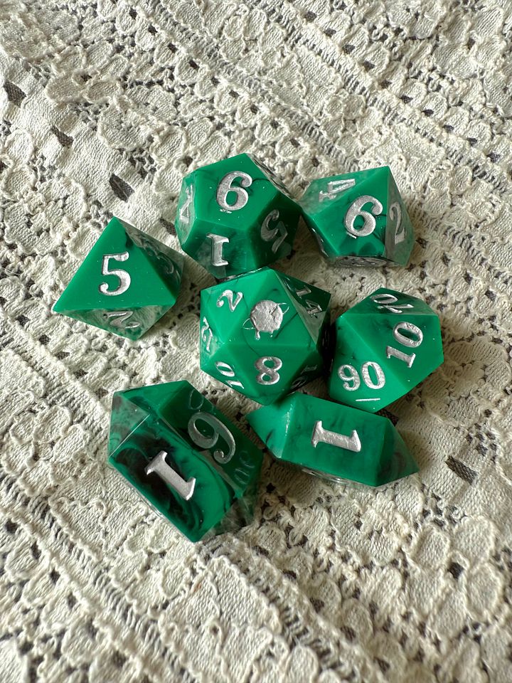 "Teal Swirl" 7pc Dice Set product image (1)