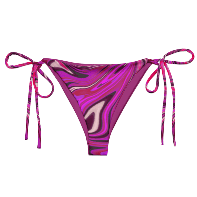 String Bikini Bottom - Pink and Purple Digital Fluid Art product image (1)