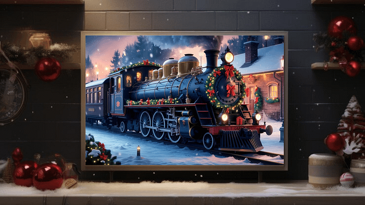 Mesmerizing Christmas Train A Nostalgic Winter Journey - Frame TV product image (2)