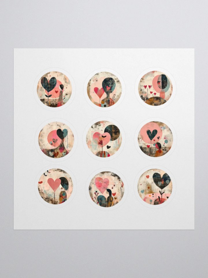 Abstract Heart Art Sticker Set product image (2)