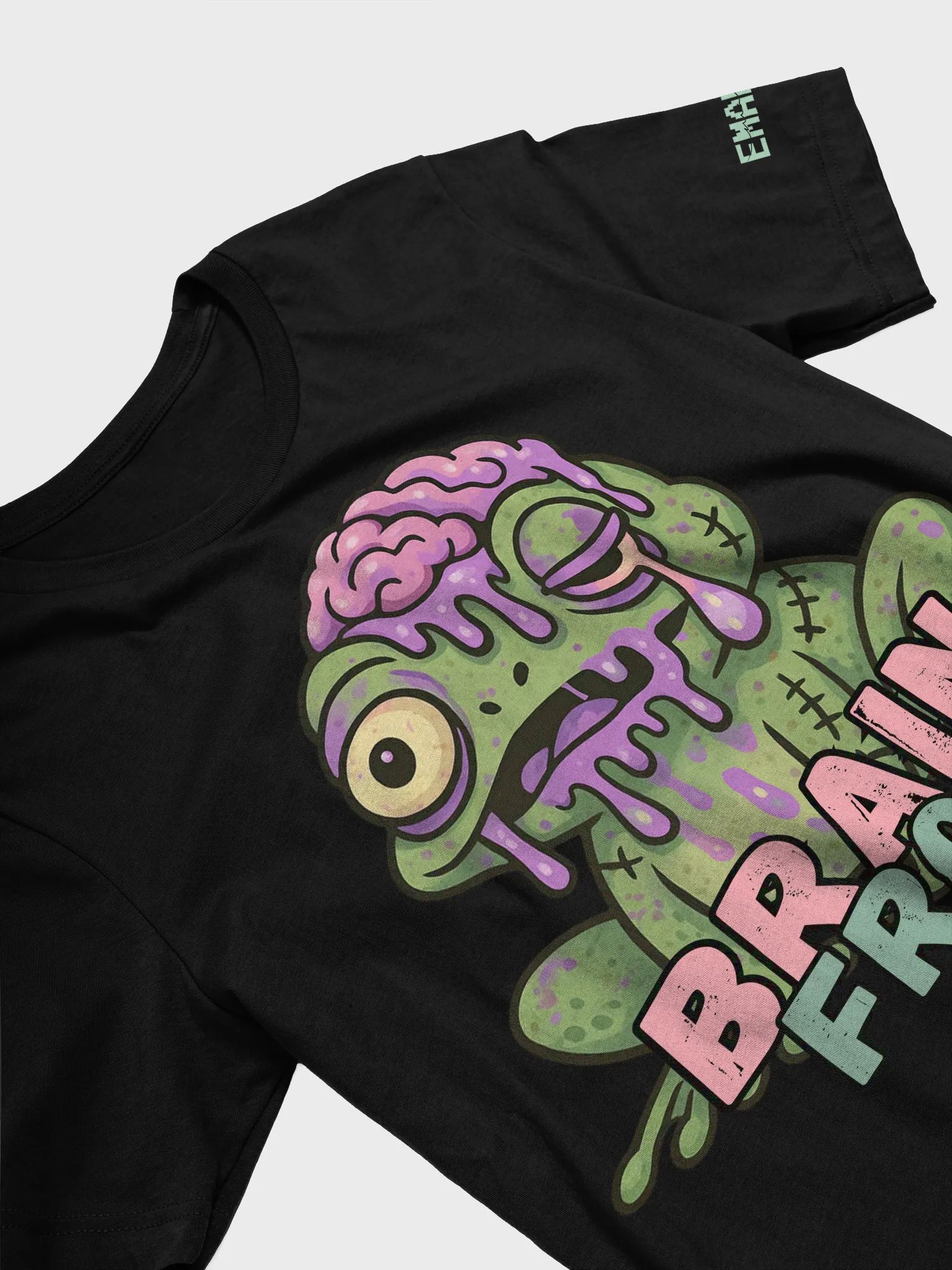 Black Zombie Brain Frog Tee product image (3)