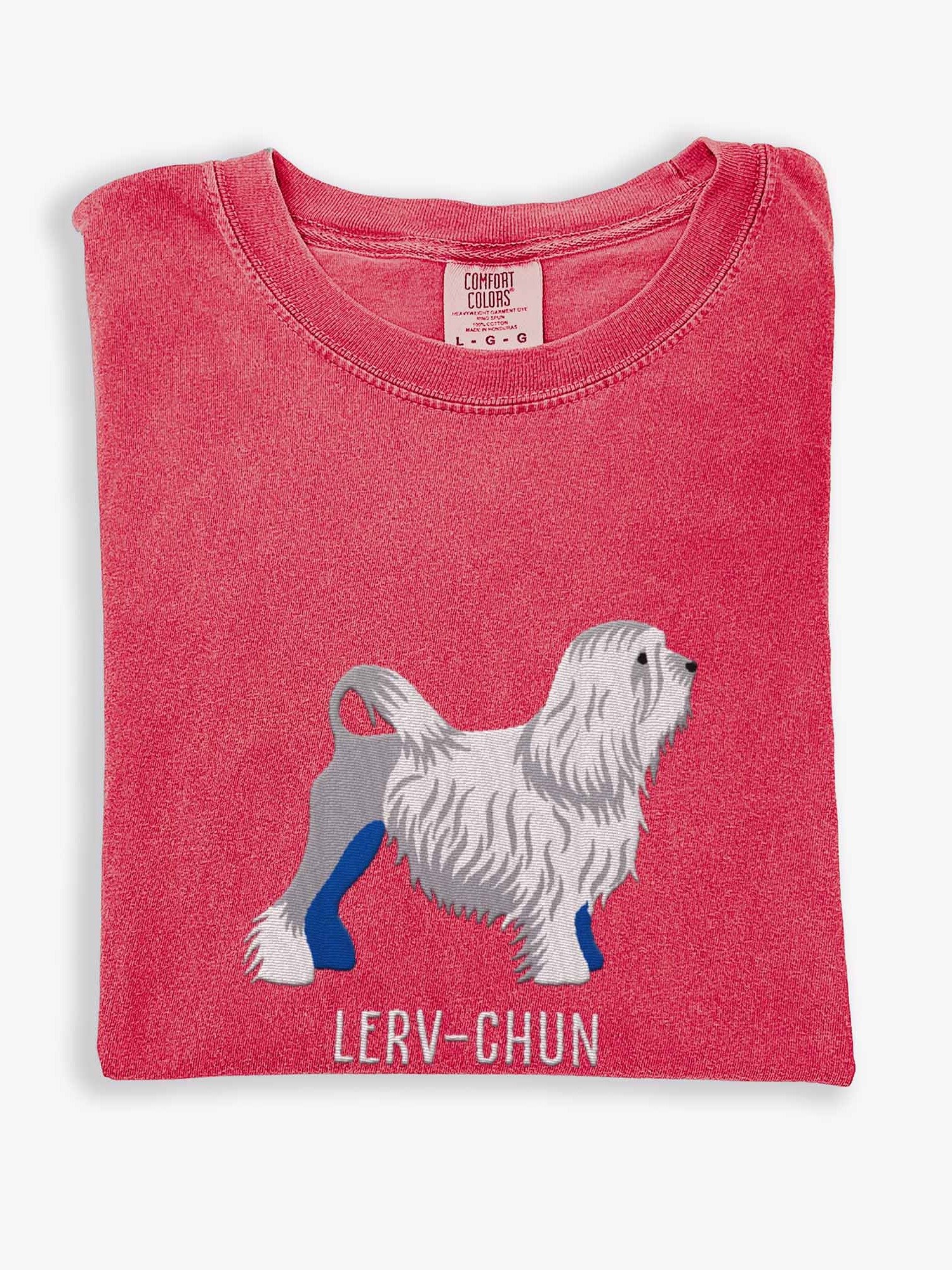 Lerv-Chun T-Shirt(Embroidered) of a Lowchen(White) product image (1)