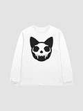 Cat Skull Long Sleeve Shirt (Black on White) product image (1)