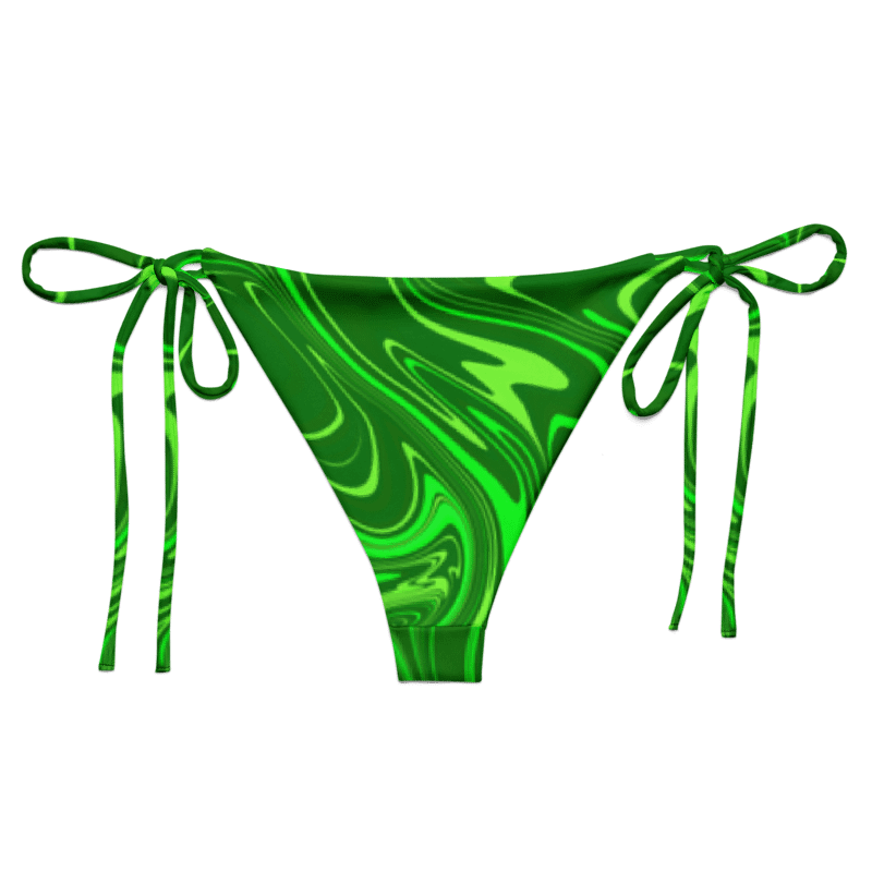 String Bikini Bottom - Different Shades of Green Digital Fluid Art product image (2)