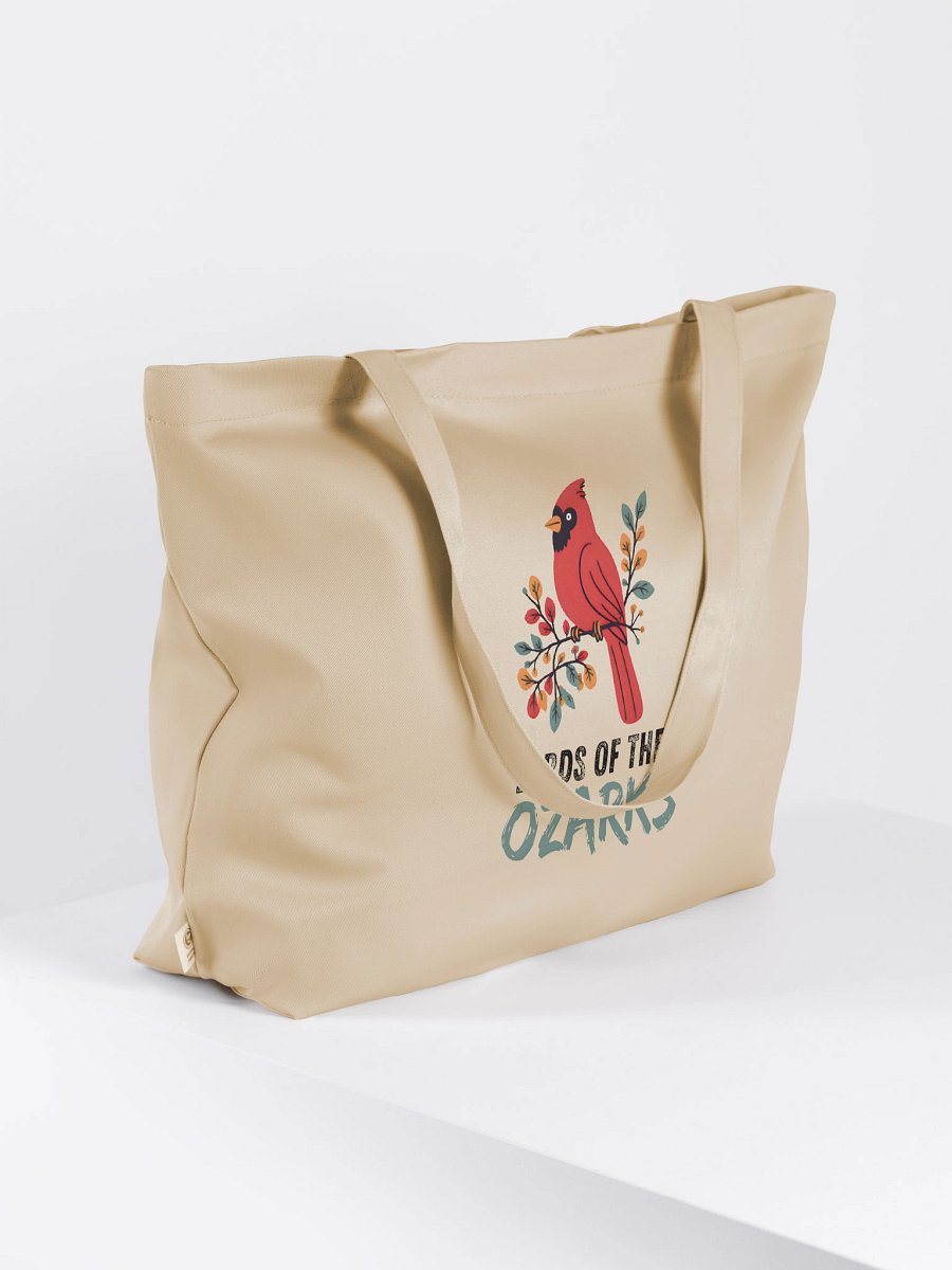 Ozark Birds Organic Tote: Cardinal Bird Edition Cream product image (4)