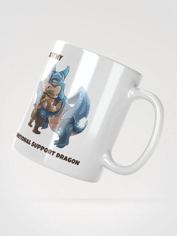 Emotional support Dragon & Viking Warrior white ceramic mug 11oz 15oz 20oz for gamers and fantasy fiction lovers product image (2)