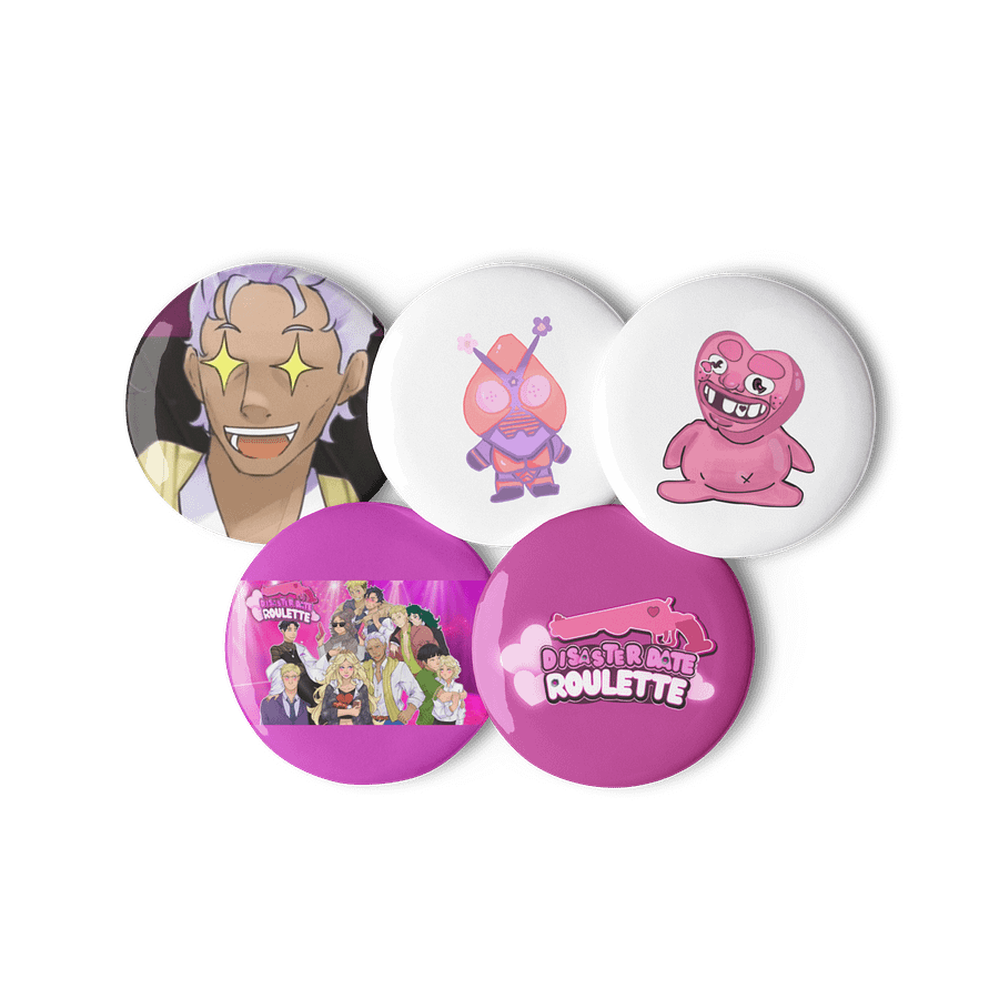 Disaster Date Roulette Set 5 Pin Buttons Pins product image (3)