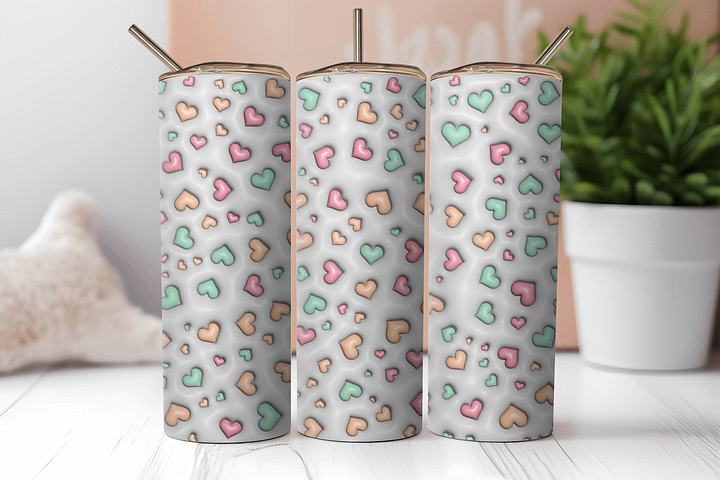 Pastel Heart Stainless Steel Tumbler product image (2)