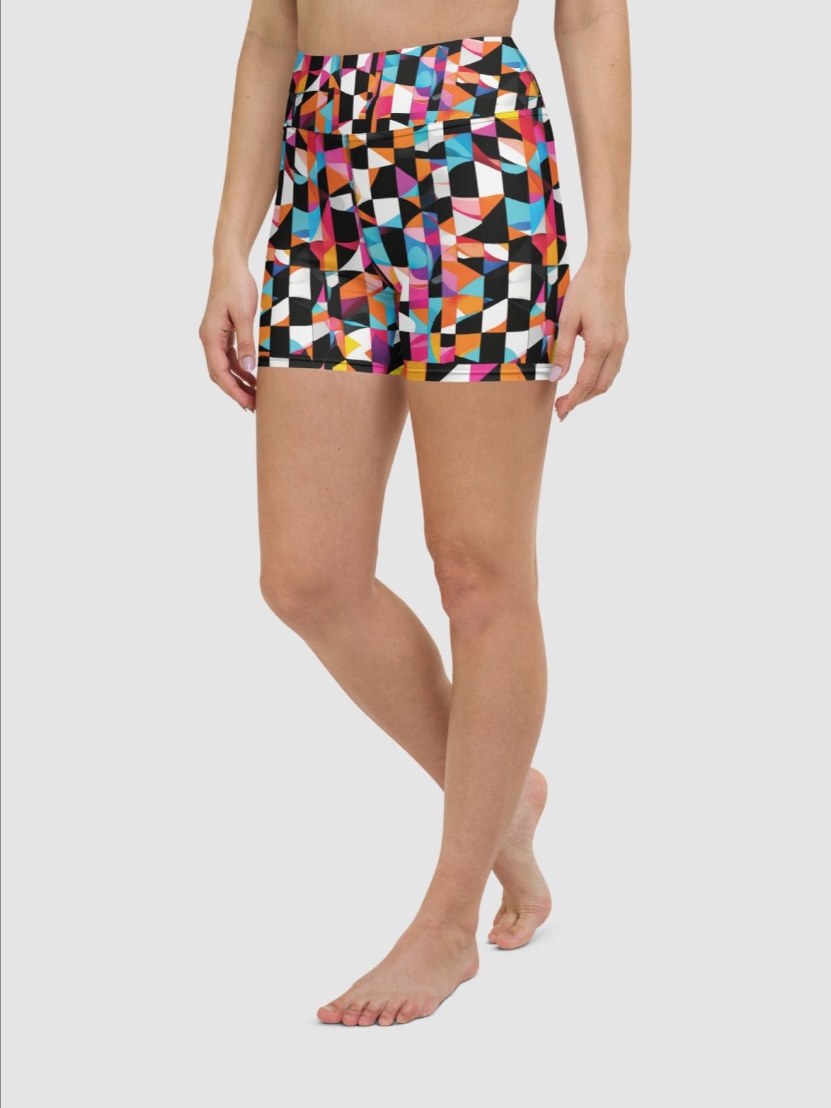 Printed Shorts "Colorful Modern Abstract Checkered Art" product image (5)