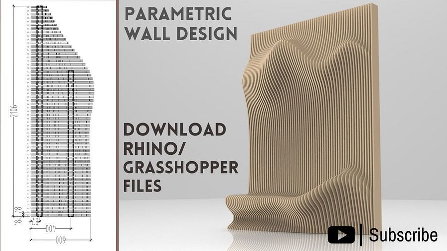 Parametric Wall Design Grasshopper Rhino AutoCAD Download product image (2)