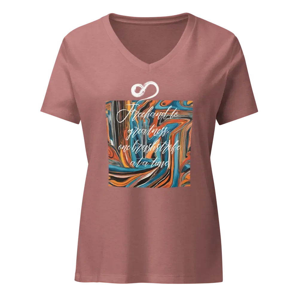 Freehand to greatness, one brushstroke at a time Relaxed V-Neck T-shirt product image (3)