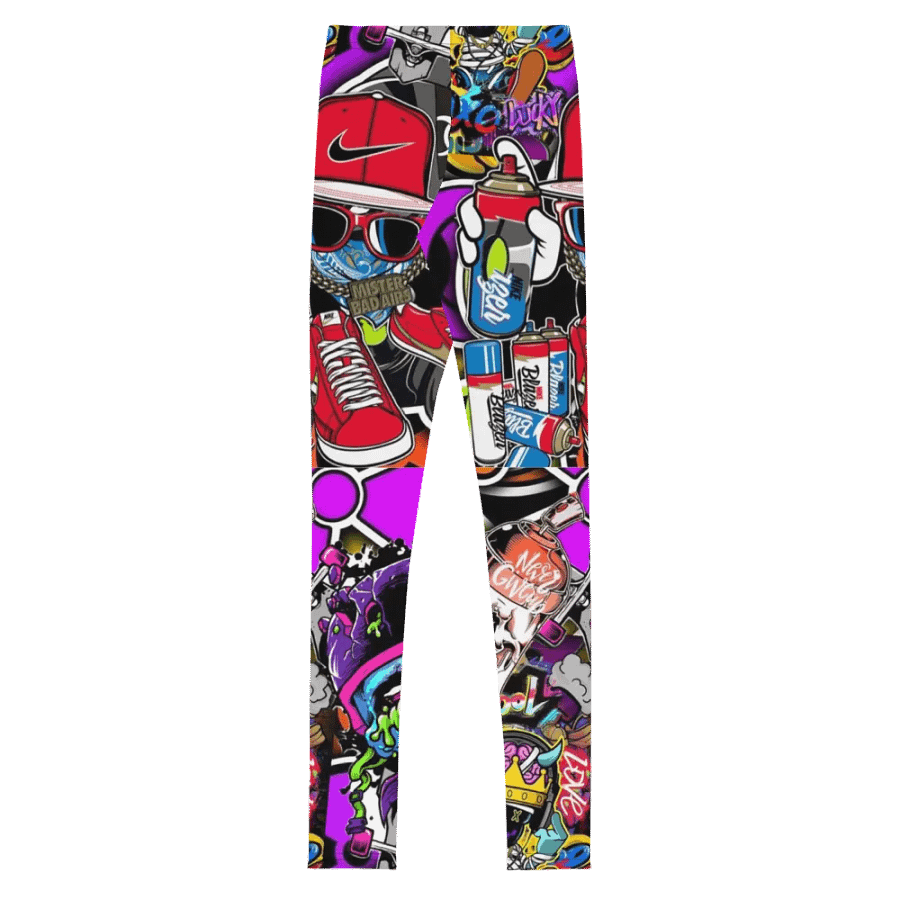 Kids Leggings – Graffiti Style Print for Urban & Trendy Fashion product image (3)