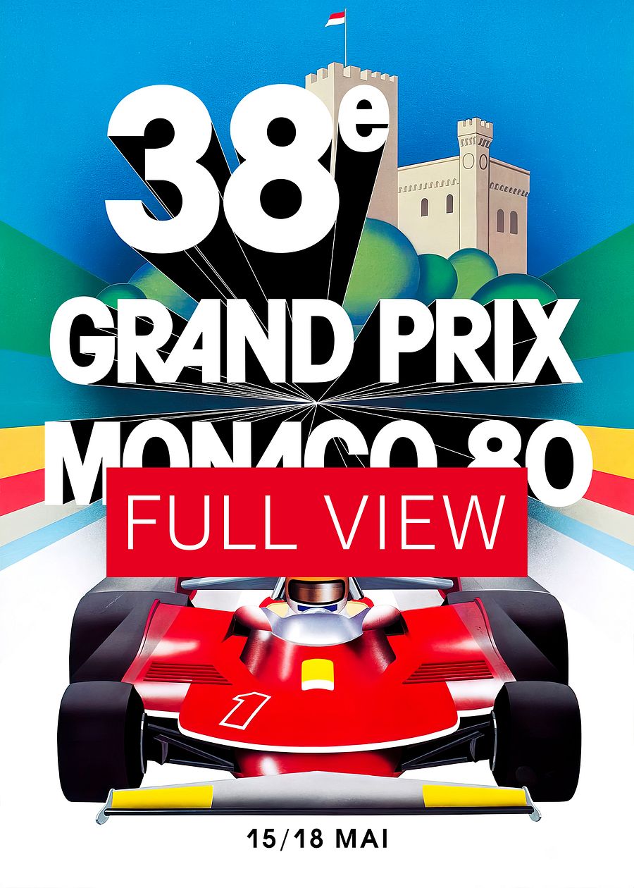 Monaco Vintage F1 Grand Prix, 1980 poster — Vintage Formula 1 poster, Monaco Grand Prix poster, retro travel poster product image (3)