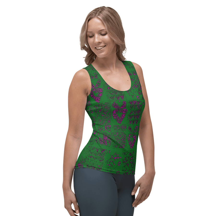 Vibrant Green and Pink Adire Women's Tank Top product image (4)