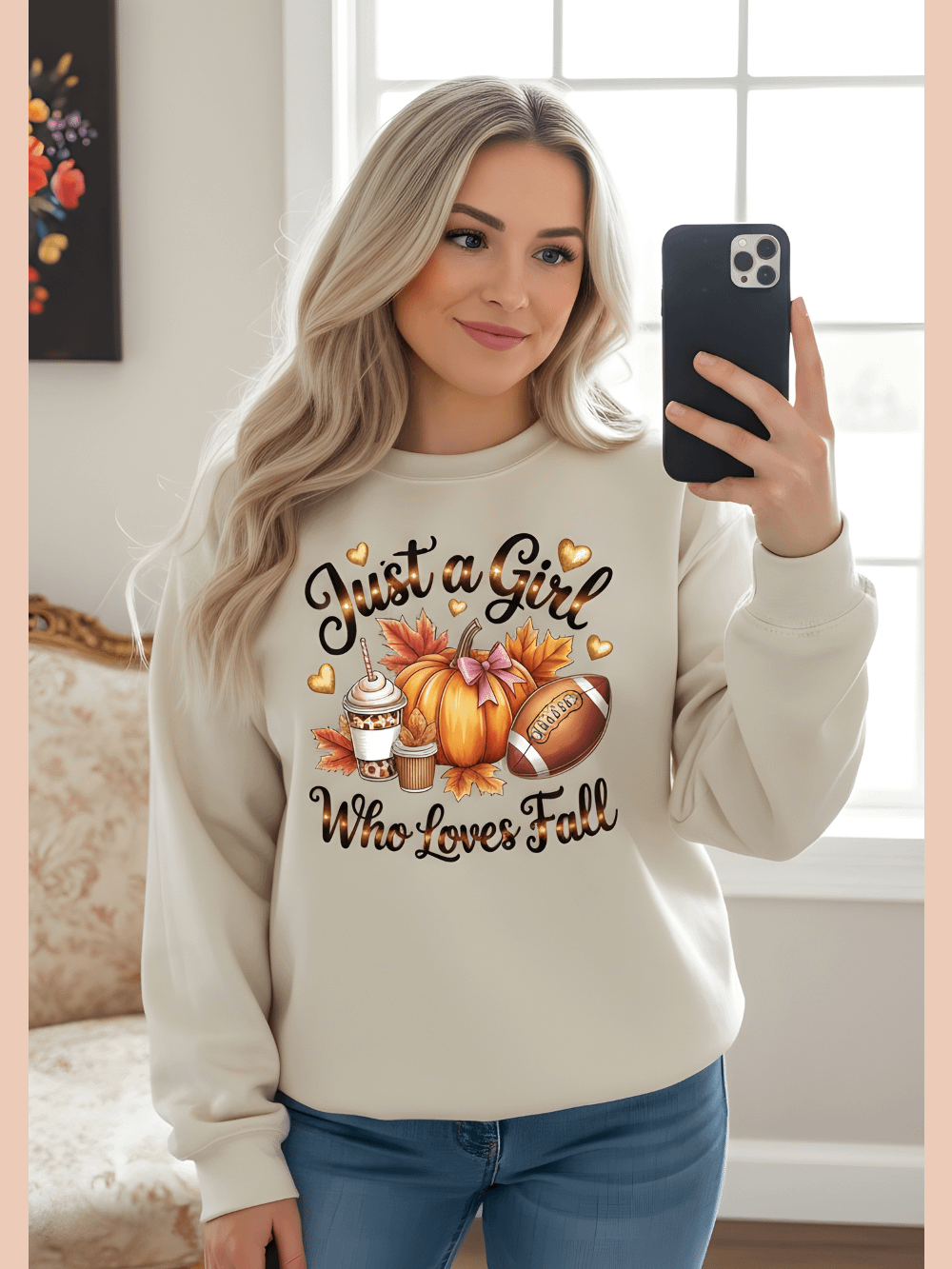 Women Premium Crewneck Sweatshirt Fall Vibes product image (1)