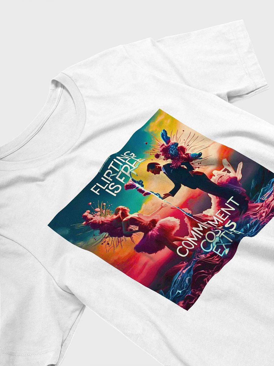 Funny Unisex Heavy Cotton Tee - Flirting is free Commitment costs extra - Humorous Tee, Joke Shirt, Sarcasm Gift, Relationship Banter, product image (3)