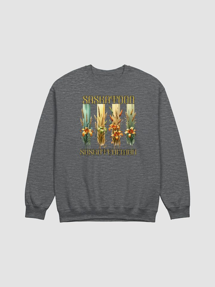 Saskatoon Saskatchewan 4 Vertical Tiger Lily Wheat Air-Jet Spun Classic Crewneck Sweatshirt product image (3)