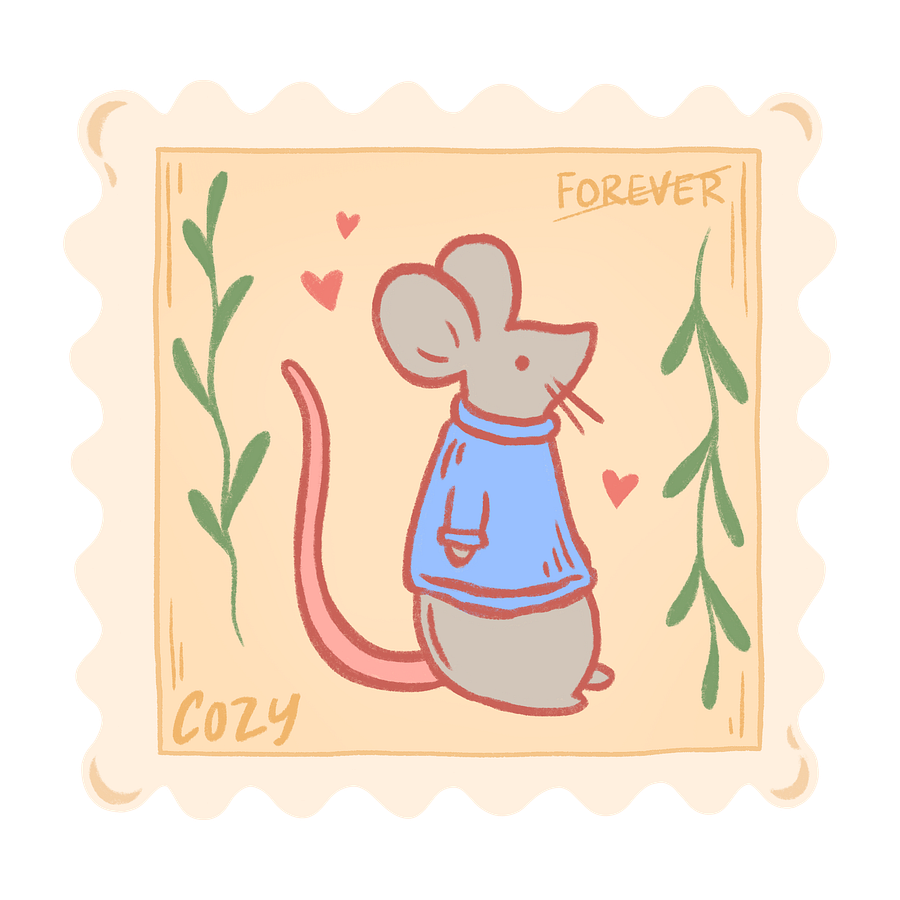 cozy mouse stamp