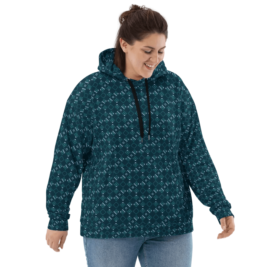 Facet Fantastic Blue Geometric Allover Print Hoodie for Men and Women product image (8)