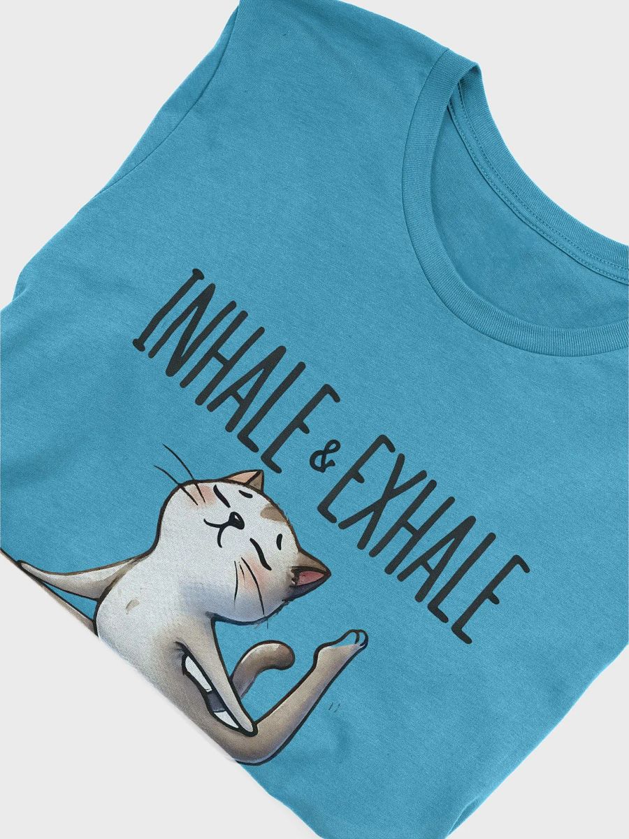 Inhale & Exhale Yoga Cat T-Shirt – Relaxation and Mindfulness Design product image (3)