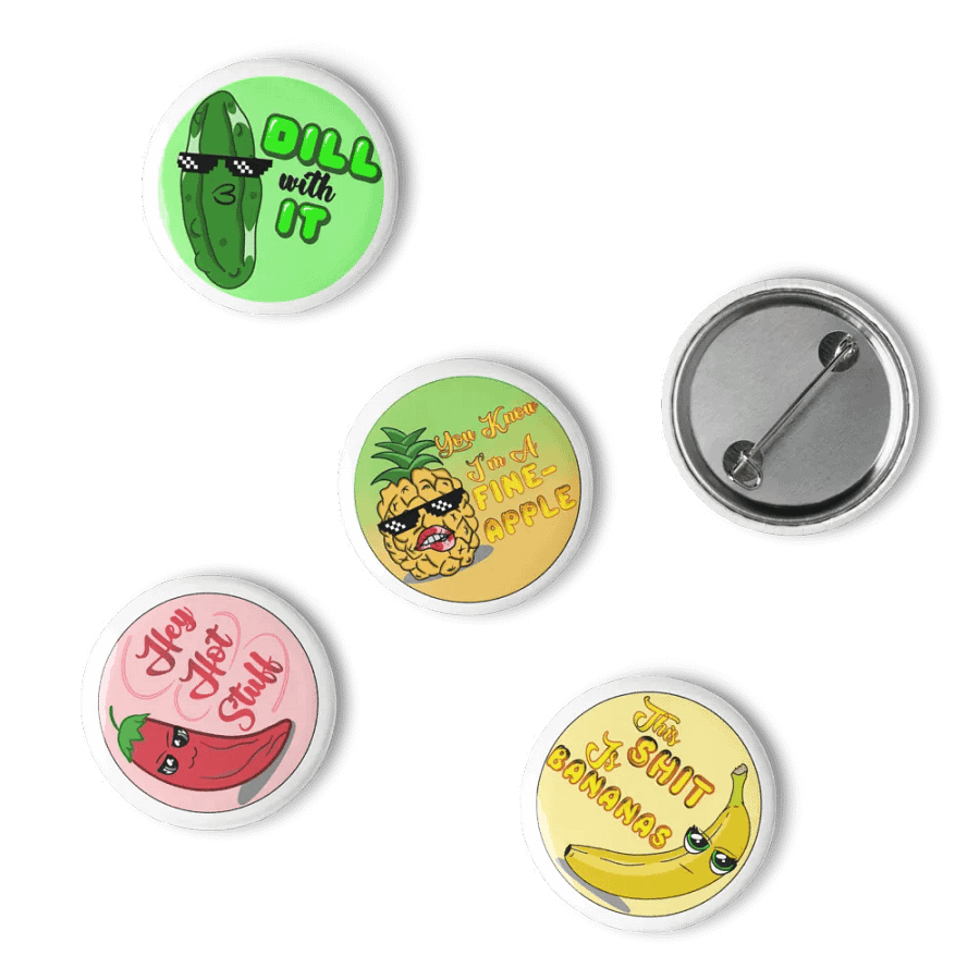 Food Puns Pin Buttons Set product image (4)